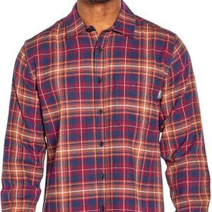 Eddie Bauer - Men’s Orange and Red Bristol Flannel